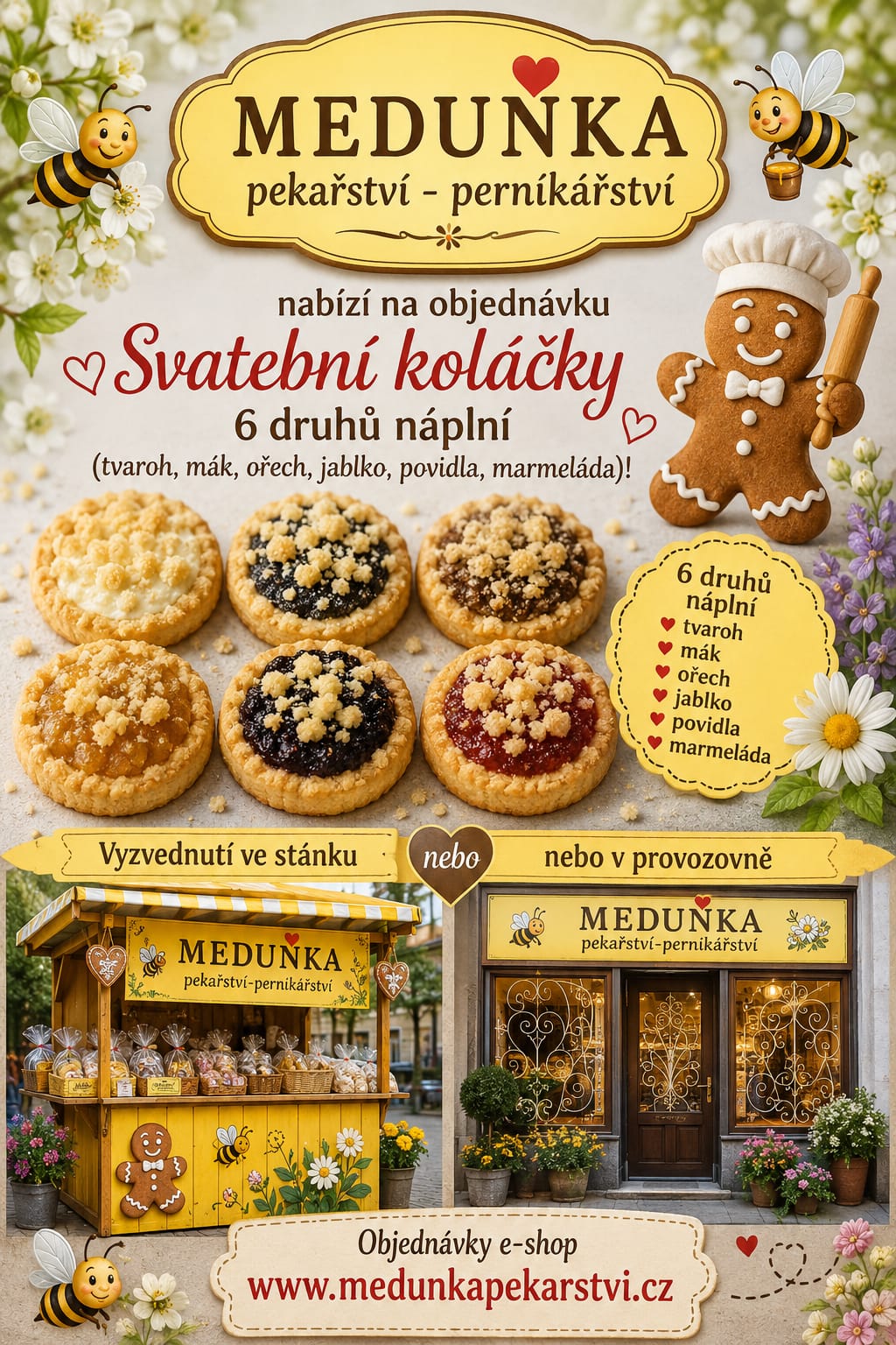 Svatební koláčky MEDUŇKA
